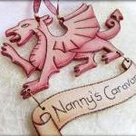 Welsh wooden dragon with pe..