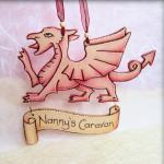 Welsh wooden dragon with pe..