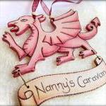 Welsh wooden dragon with pe..