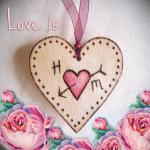 Personalized wood HEART - c..