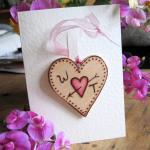 Personalized wood HEART - c..